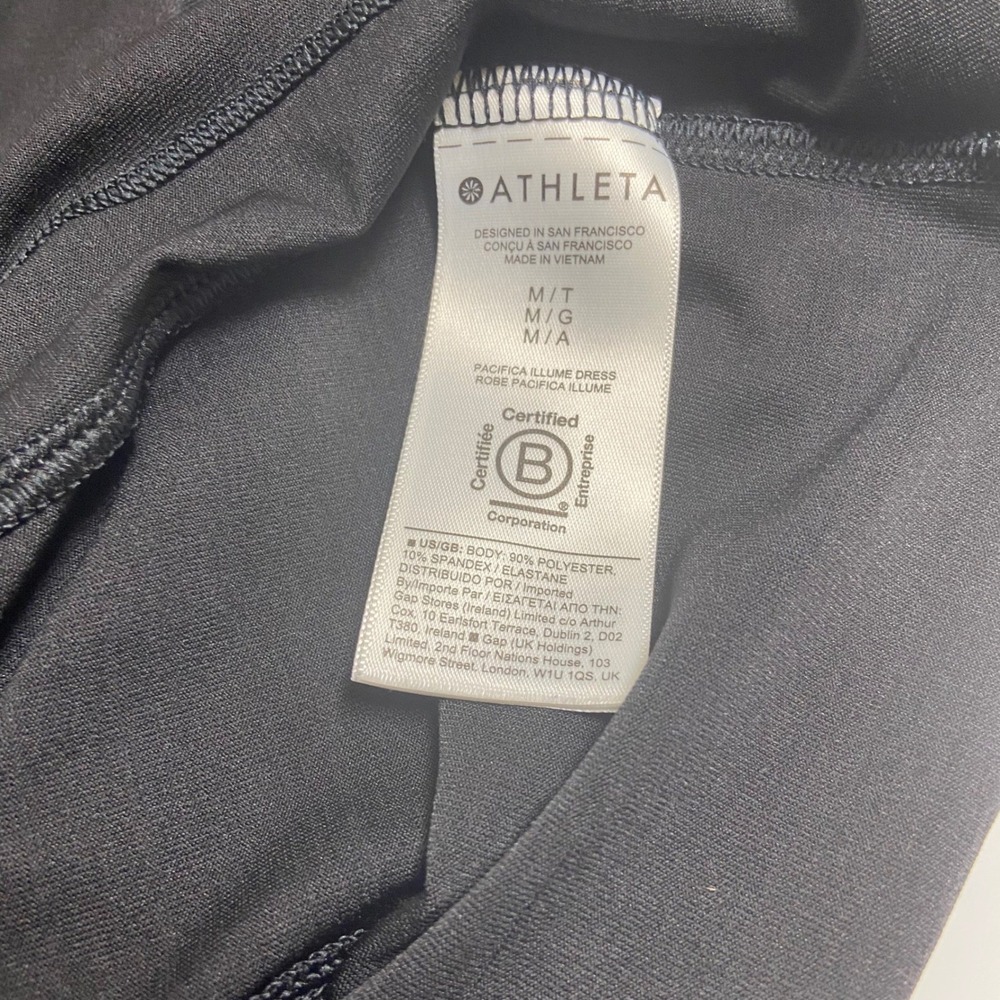 Athleta Women's Medium Black Pacifika Illume Athletic Dress‎ Sleeveless Pockets - Picture 6 of 10